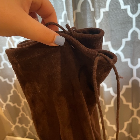 Knee high velvet boots, brown - Picture 3 of 3